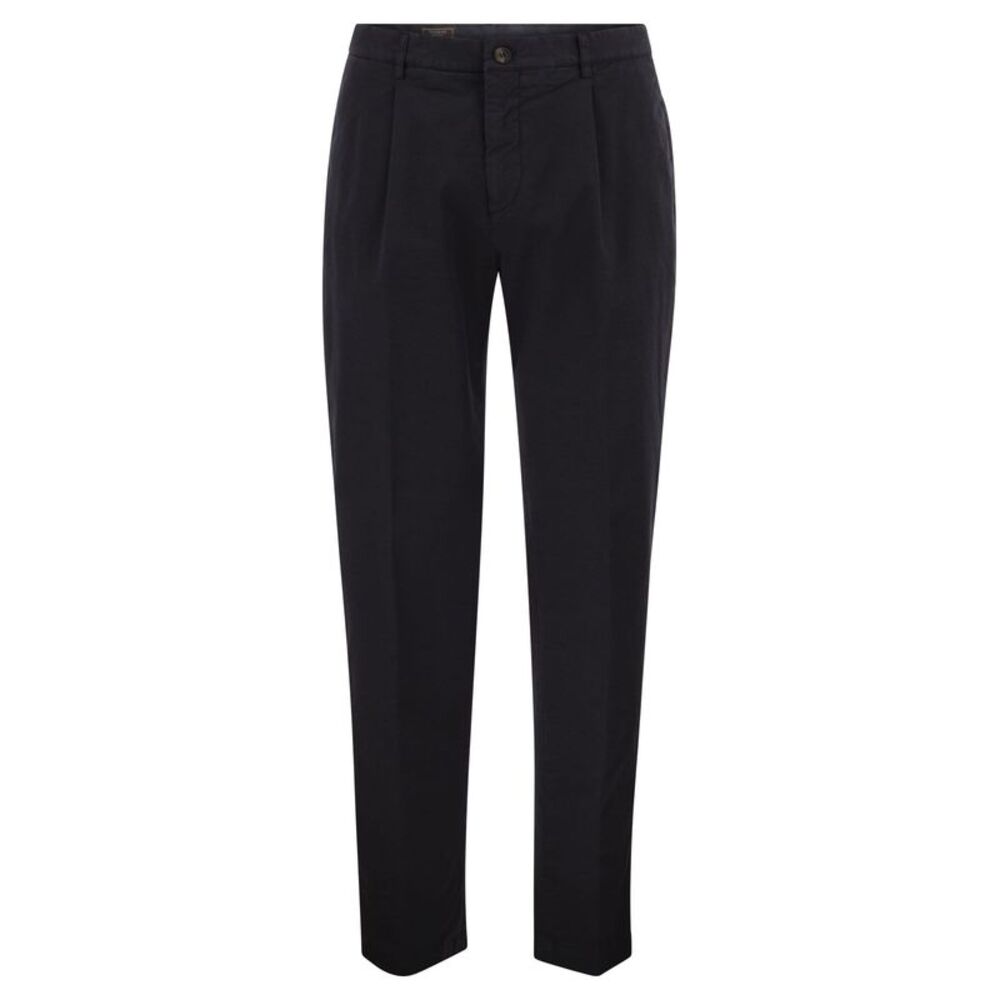 Peserico Men Stretch Cotton Chino Trousers